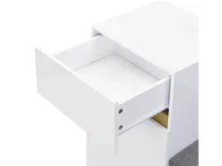 Zapatero con 3 puertas, 1 cajón y cojín - Blanco y dorado
