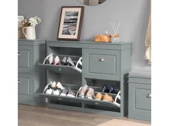 Zapatero con 4 Puertas Organizador para Zapatos 105 x 24 x 83 cm Gris FSR79-HG SoBuy ES