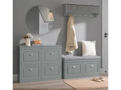 Zapatero con 4 Puertas Organizador para Zapatos 105 x 24 x 83 cm Gris FSR79-HG SoBuy ES