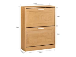 Zapatero con 2 Solapas Organizador para Zapatos Armario de Entrada 60 x 23 x 79 cm FSR137-N SoBuy ES