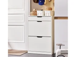 Zapatero con 2 Solapas y 1 Cajon Organizador FSR180-W SoBuy ES