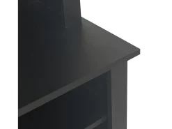 Zapatero con banco, 2 estantes para zapatos y perchero - 120 x 40 x 190 cm - Tablero de partículas - Negro