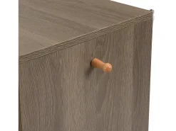 Zapatero con banco, 3 puertas y 1 cajón - 140 x 35 x 110 cm - Tablero de partículas - Gris