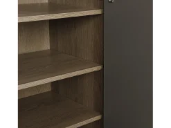 Zapatero con banco para zapatos, 3 puertas y 1 cajón, madera y gris - para recibidores