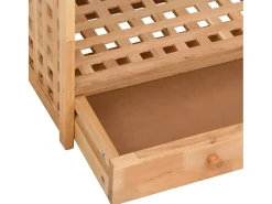Zapatero con cajón 70x27x81cm Madera maciza de nogal