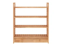 Zapatero con cajón 70x27x81cm Madera maciza de nogal
