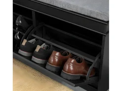 Zapatero con Perchero de Estilo Moderno Juego Completo con 2 Solapas para Zapatero y con 5 Ganchos para Perchero Negro FSR64-SCH+FRG282-SCH SoBuy ES
