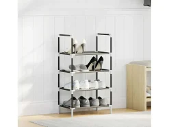 Zapatero de 4 niveles 44x28x77 cm tela no tejida