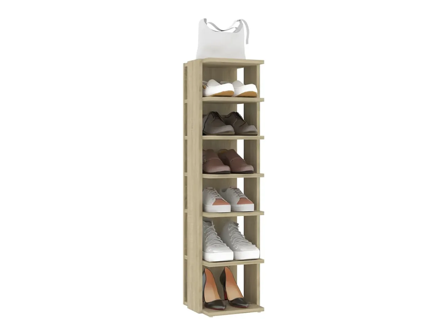 Zapatero de 2 piezas roble Sonoma 27,5x27x102 cm