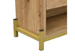 Zapatero de 4 puertas - 108,5 x 24 x 100 cm - para entrada y pasillo - MDF - natural