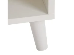 Zapatero de entrada con estantes regulables, 3 puertas y 1 cajón, patas de madera - blanco