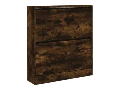 Zapatero de madera de ingeniería roble ahumado 80x21x87,5 cm ES298085