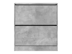 Zapatero de madera de ingeniería gris hormigón 80x21x87,5 cm ES115707