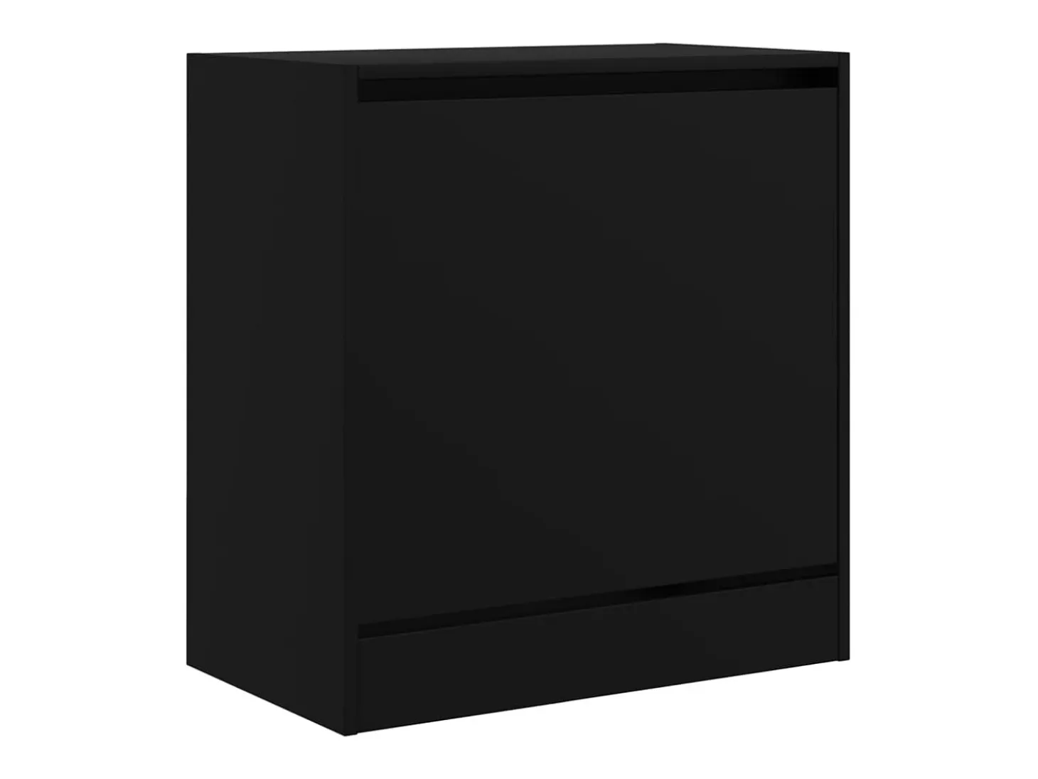 Zapatero de madera de ingeniería negro 60x34x63,5 cm ES345406