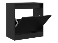 Zapatero de madera de ingeniería negro 60x34x63,5 cm ES345406
