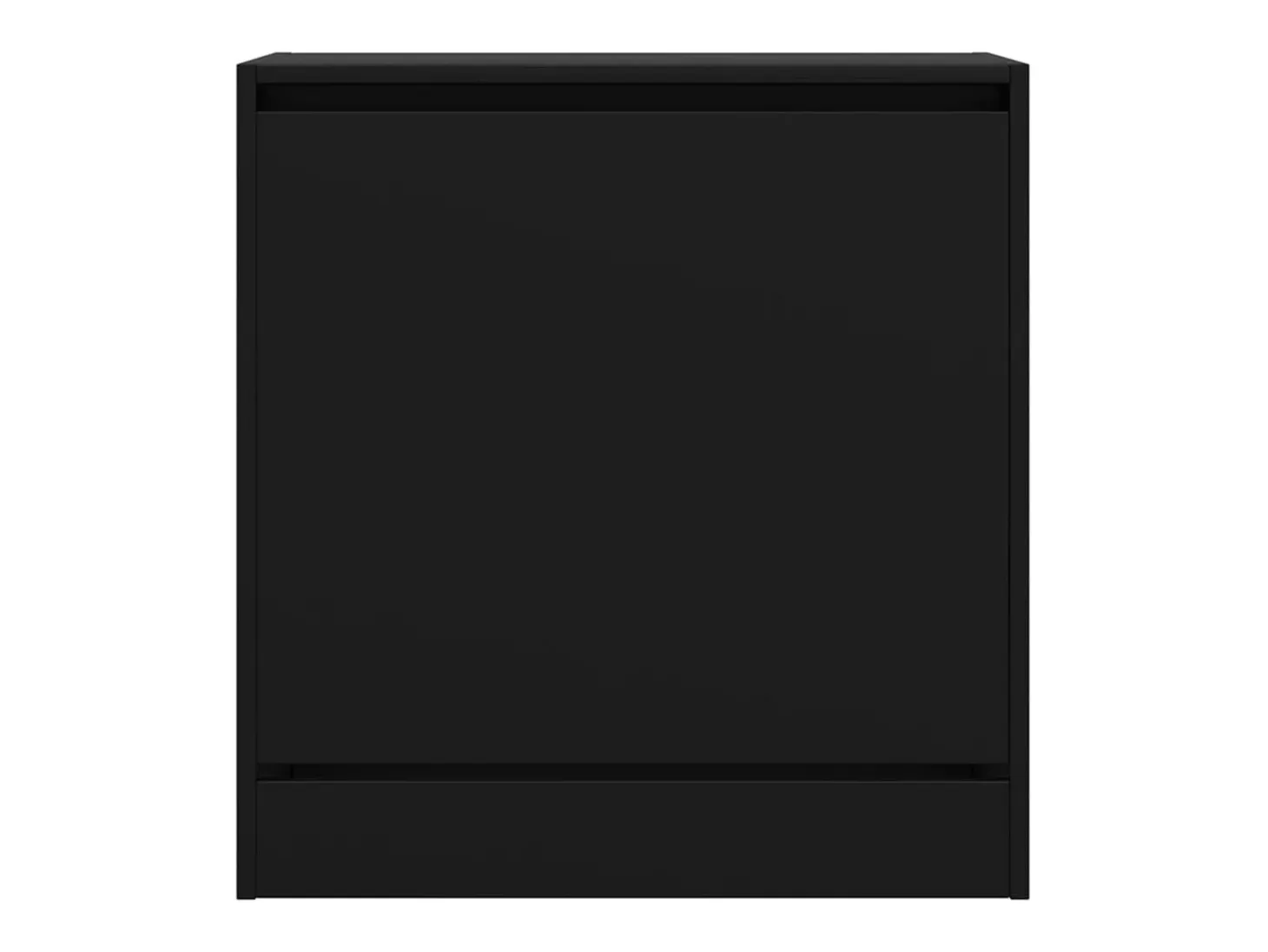 Zapatero de madera de ingeniería negro 60x34x63,5 cm ES345406