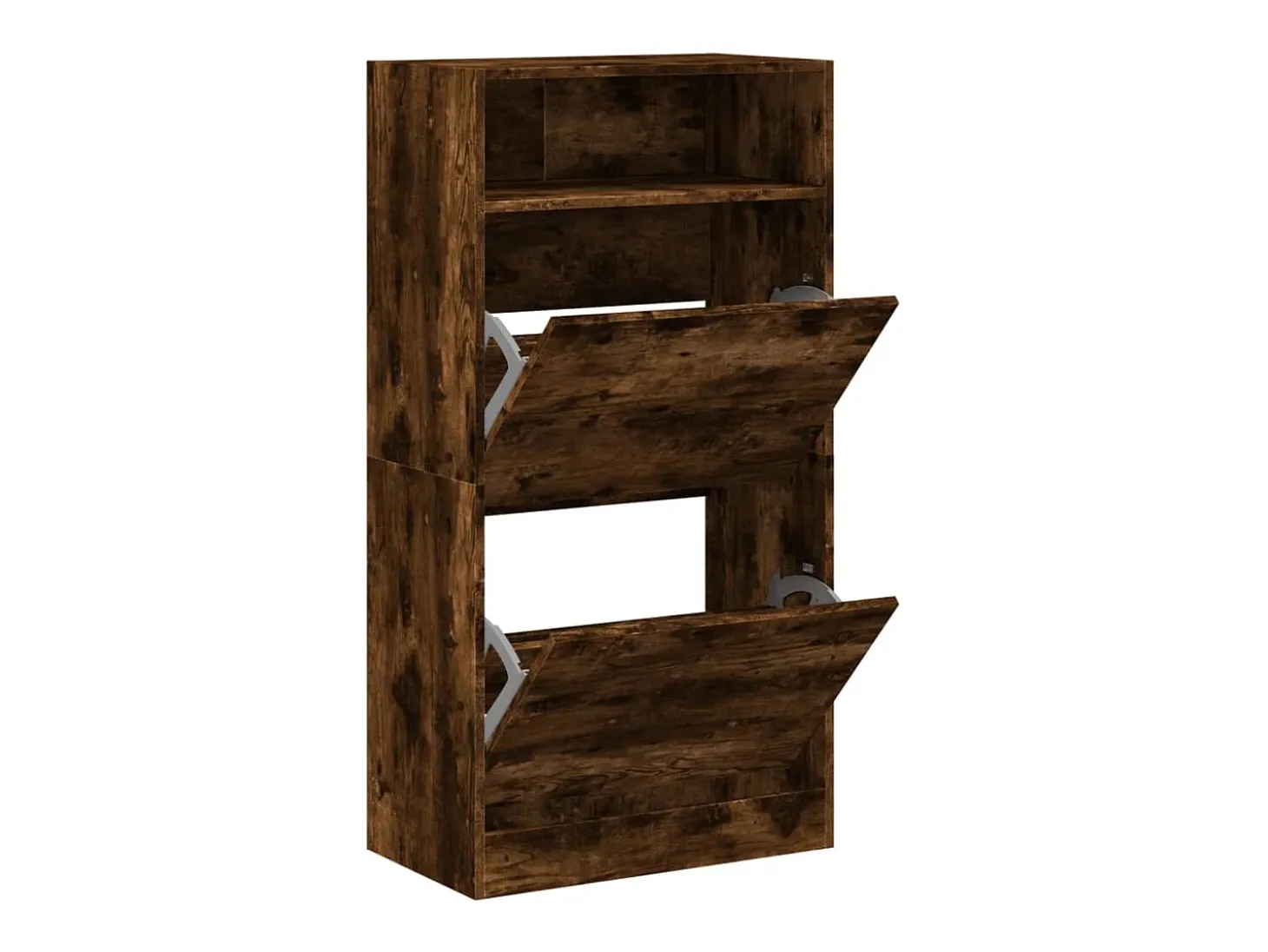 Zapatero de madera de ingeniería roble ahumado 60x34x116 cm ES216811