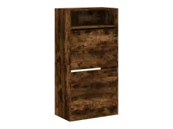 Zapatero de madera de ingeniería roble ahumado 60x34x116 cm ES216811