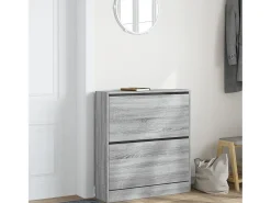Zapatero de madera de ingeniería gris Sonoma 80x21x87,5 cm ES549774