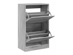 Zapatero de madera de ingeniería gris Sonoma 60x34x96,5 cm ES638687