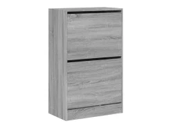 Zapatero de madera de ingeniería gris Sonoma 60x34x96,5 cm ES638687