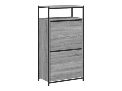 Zapatero de madera de ingeniería gris Sonoma 60x34x112 cm ES406996