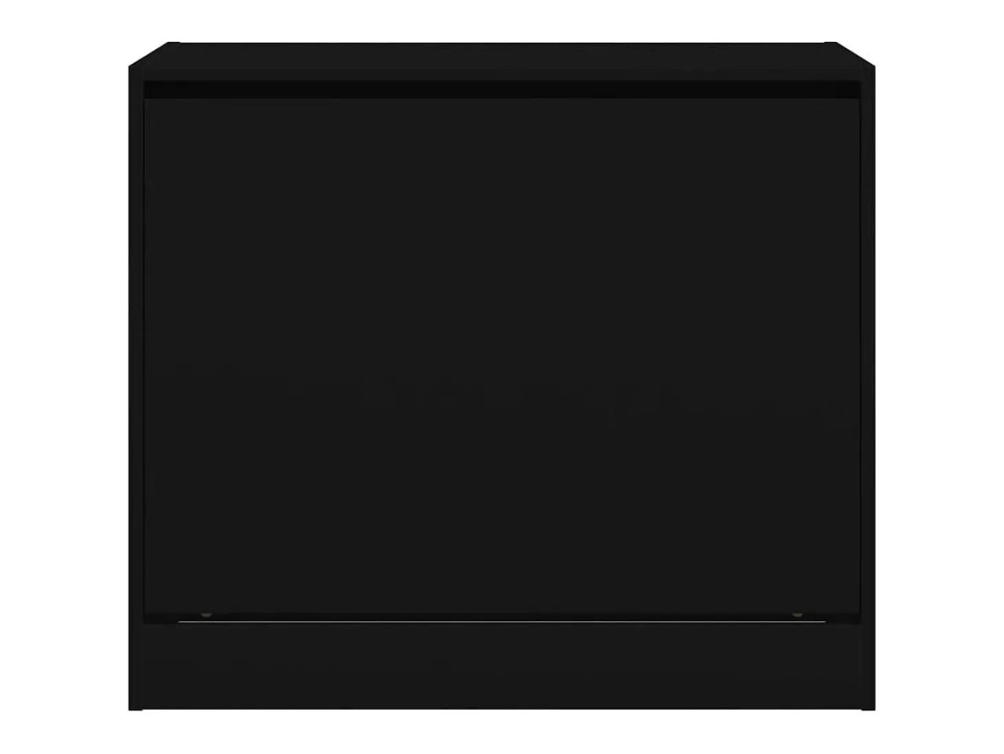 Zapatero de madera de ingeniería negro 80x42x69 cm ES154480