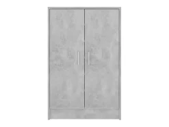 Zapatero de madera de ingeniería gris hormigón 60x35x92 cm ES758883