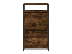 Zapatero de madera de ingeniería roble ahumado 60x34x112 cm ES923766