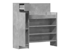 Zapatero de madera de ingeniería de color gris hormigón