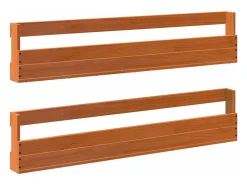 Zapatero de pared 2 uds cera marrón 110x8,5x23,5 cm