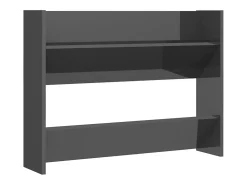 Zapatero de pared, gris alto brillo, madera de ingeniería