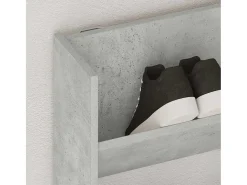 Zapatero de pared Gris hormigón 80x18x90 cm Aglomerado