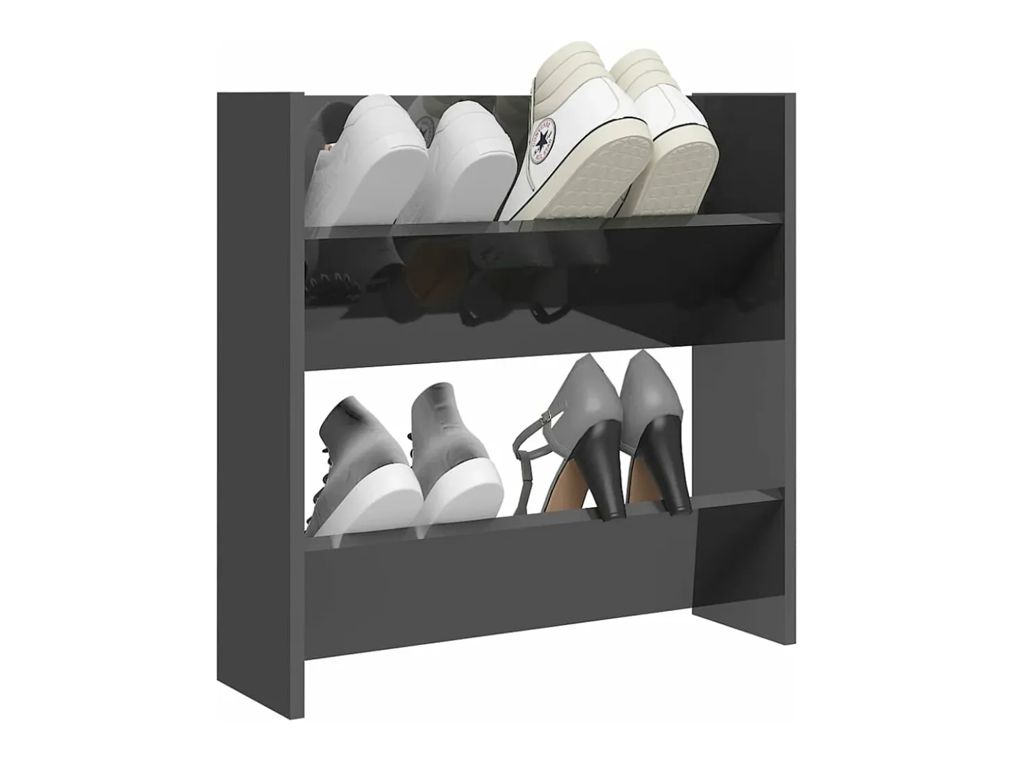 Zapatero de pared madera contrachapada gris brillo 60x18x60 cm ES920710