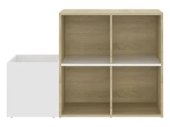 Zapatero de recibidor contrachapado blanco roble 105x35,5x70 cm ES744639