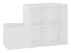Zapatero de recibidor madera contrachapada blanco 105x35,5x70cm ES566661