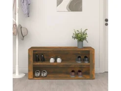 Zapatero de roble ahumado 100x35x45 cm Madera de ingeniería