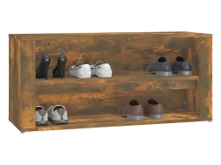 Zapatero de roble ahumado 100x35x45 cm Madera de ingeniería