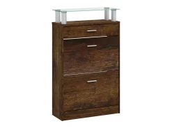 Zapatero de roble ahumado 63x24x104 cm Madera de ingeniería