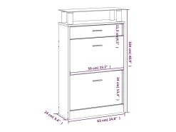 Zapatero de roble ahumado 63x24x104 cm Madera de ingeniería