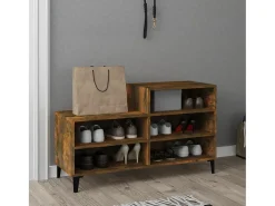 Zapatero de roble ahumado 102x36x60 cm Madera de ingeniería