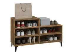 Zapatero de roble ahumado 102x36x60 cm Madera de ingeniería