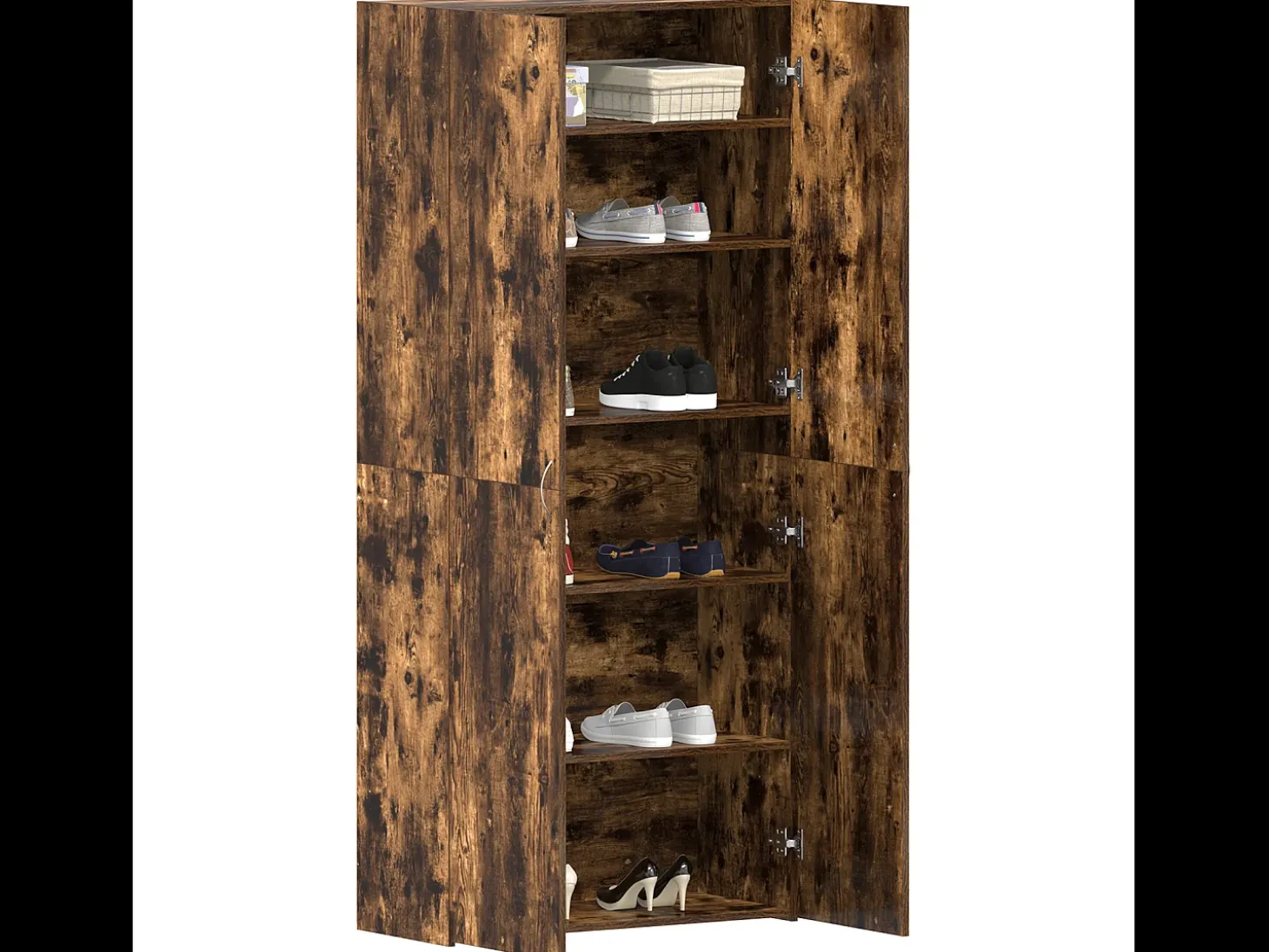 Zapatero de roble ahumado 80x35,5x180 cm Madera de ingeniería