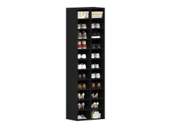 Zapatero de roble negro 54x34x183 cm madera de ingeniería