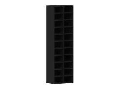 Zapatero de roble negro 54x34x183 cm madera de ingeniería