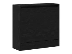 Zapatero de roble negro 60x21x57 cm Madera de ingeniería