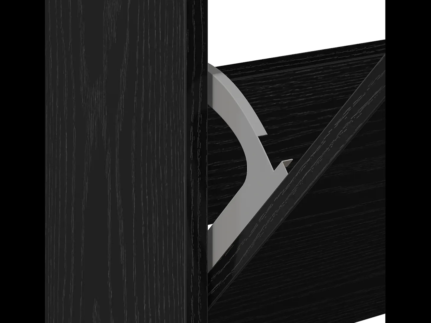 Zapatero de roble negro 60x21x57 cm Madera de ingeniería