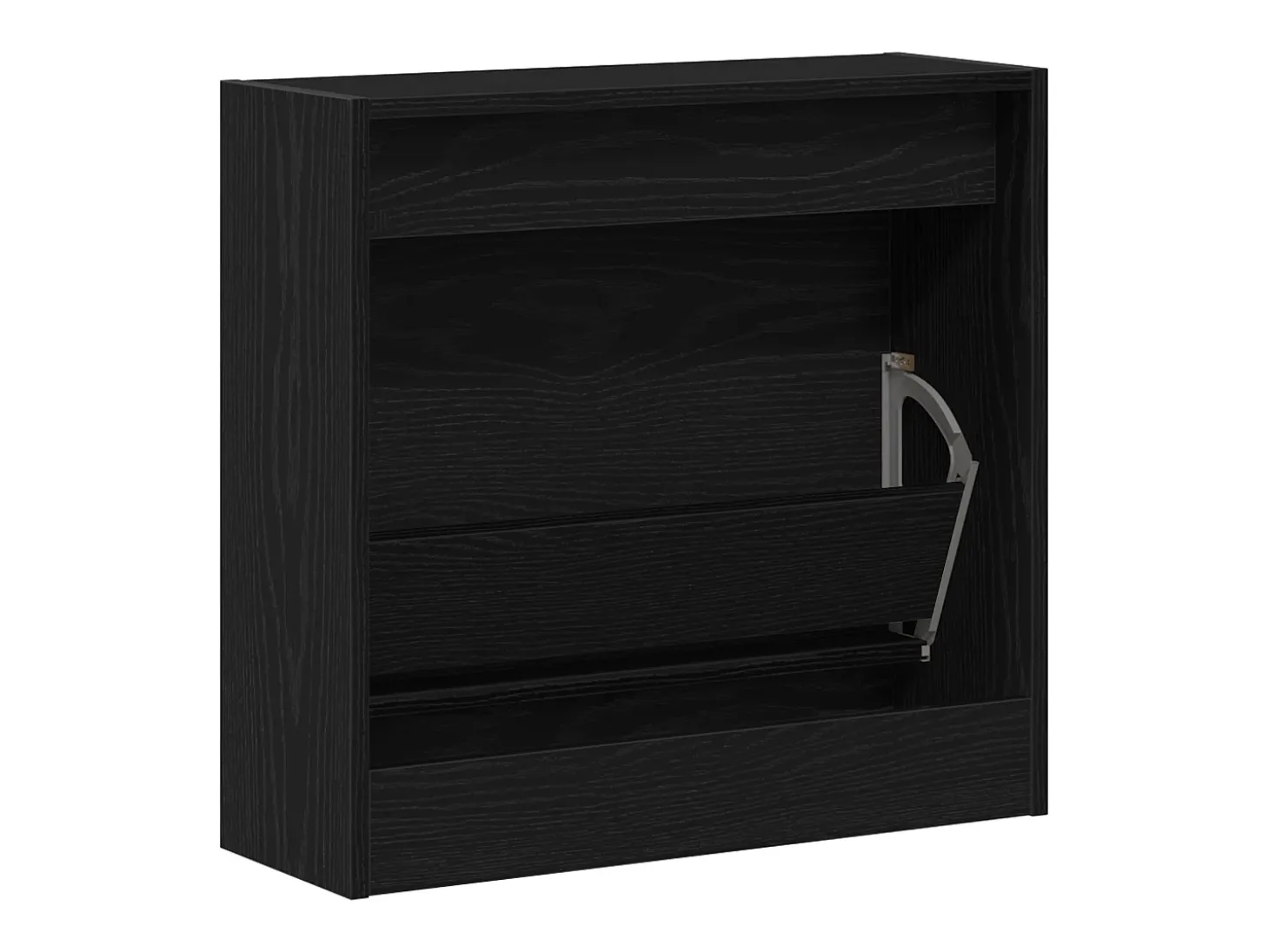 Zapatero de roble negro 60x21x57 cm Madera de ingeniería