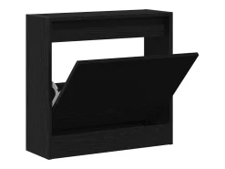 Zapatero de roble negro 60x21x57 cm Madera de ingeniería