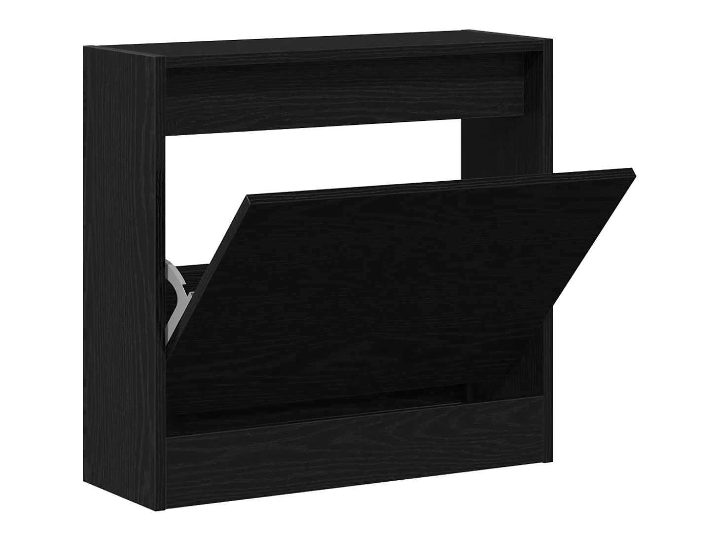 Zapatero de roble negro 60x21x57 cm Madera de ingeniería